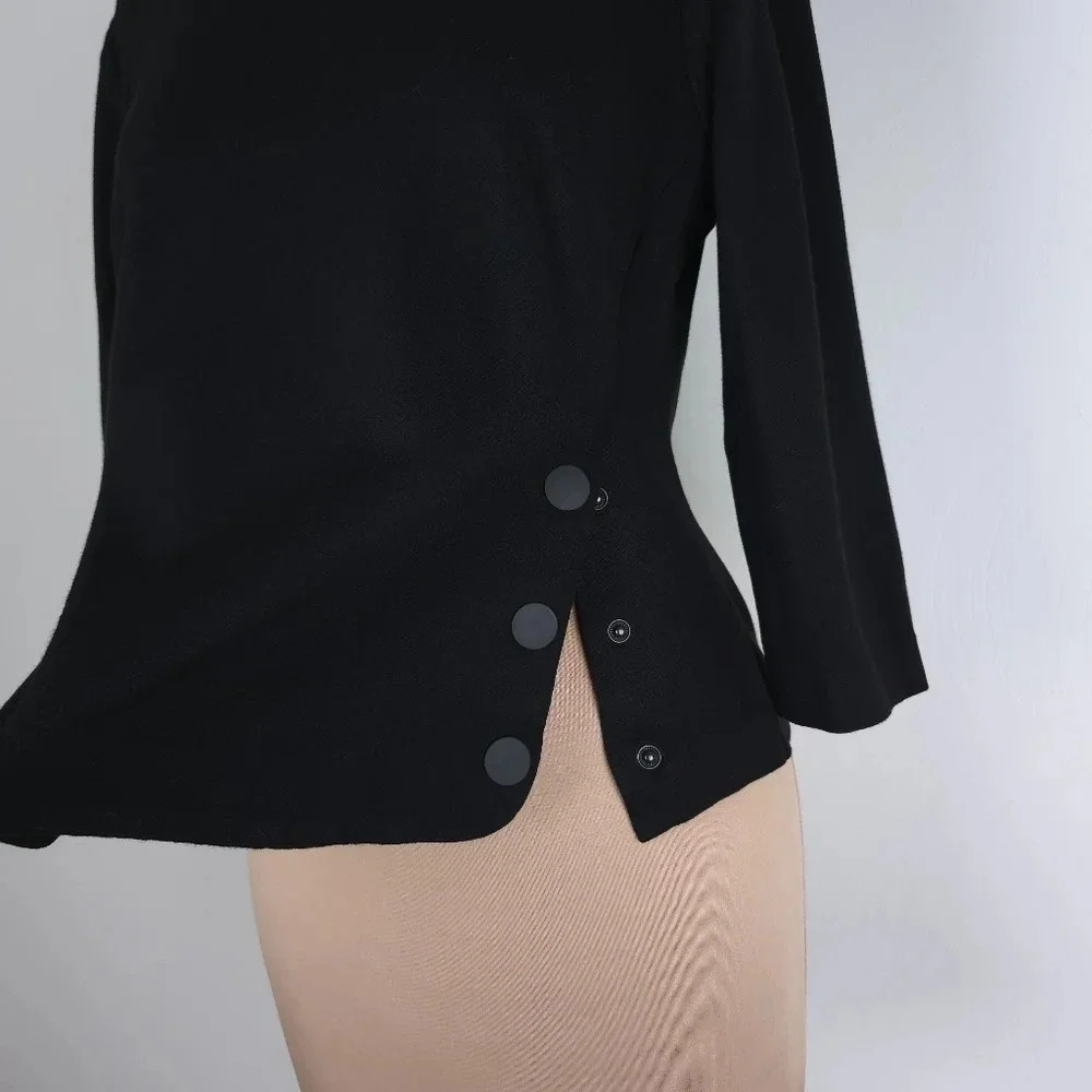 Cabi style 3232 Osaka utility top 3/4 sleeve blouse black - Picture 3 of 11